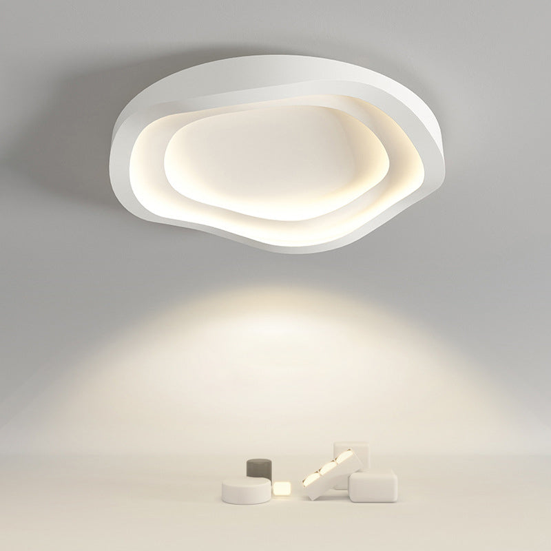 Modern White Shaded Ceiling Light LED Flush Mount Lighting for Foyer