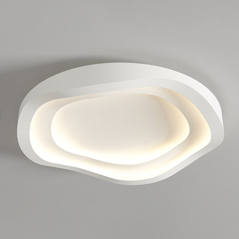 Modern White Shaded Ceiling Light LED Flush Mount Lighting for Foyer