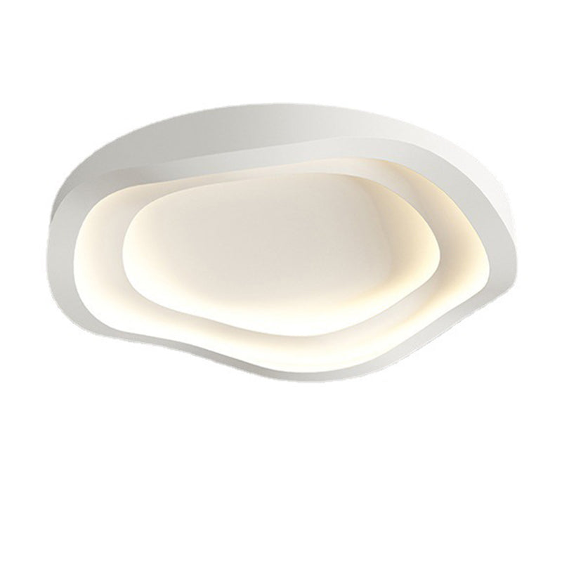 Modern White Shaded Ceiling Light LED Flush Mount Lighting for Foyer