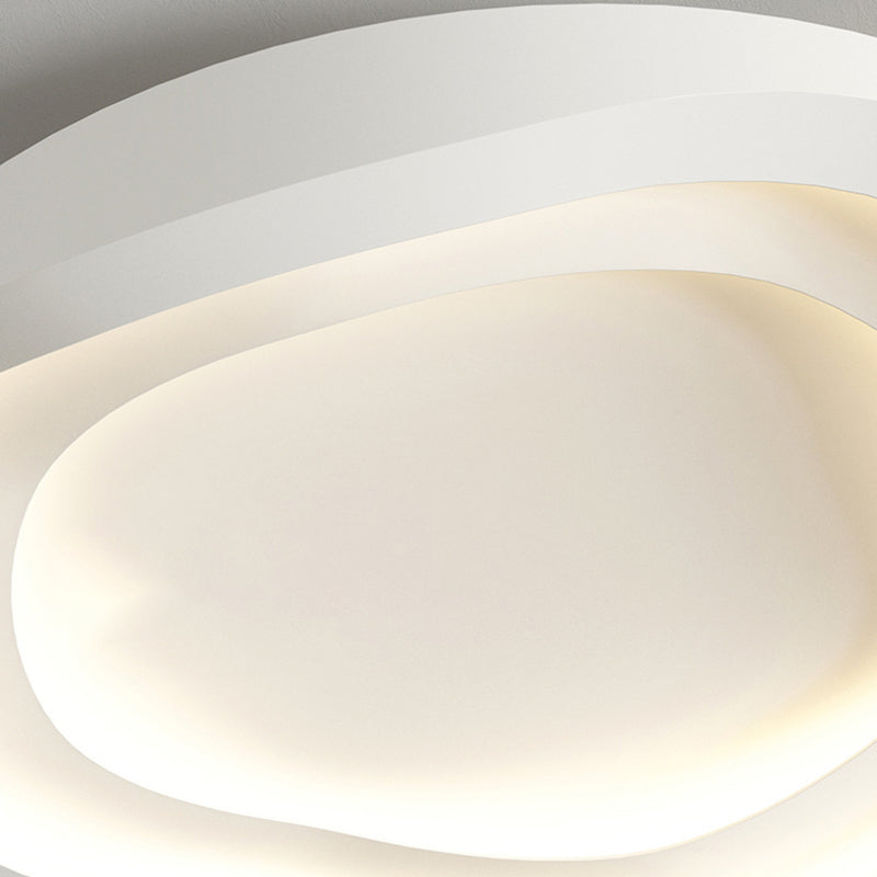 Modern White Shaded Ceiling Light LED Flush Mount Lighting for Foyer