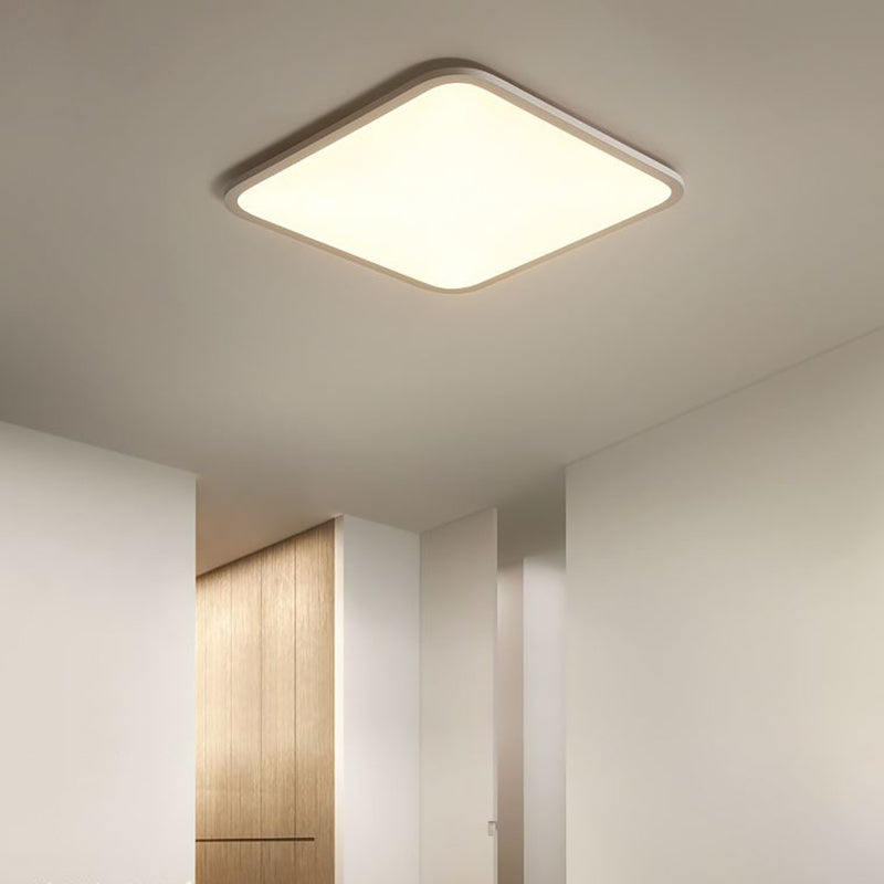 Single White Modern Flush Mount Lighting LED Ceiling Light for Living Room