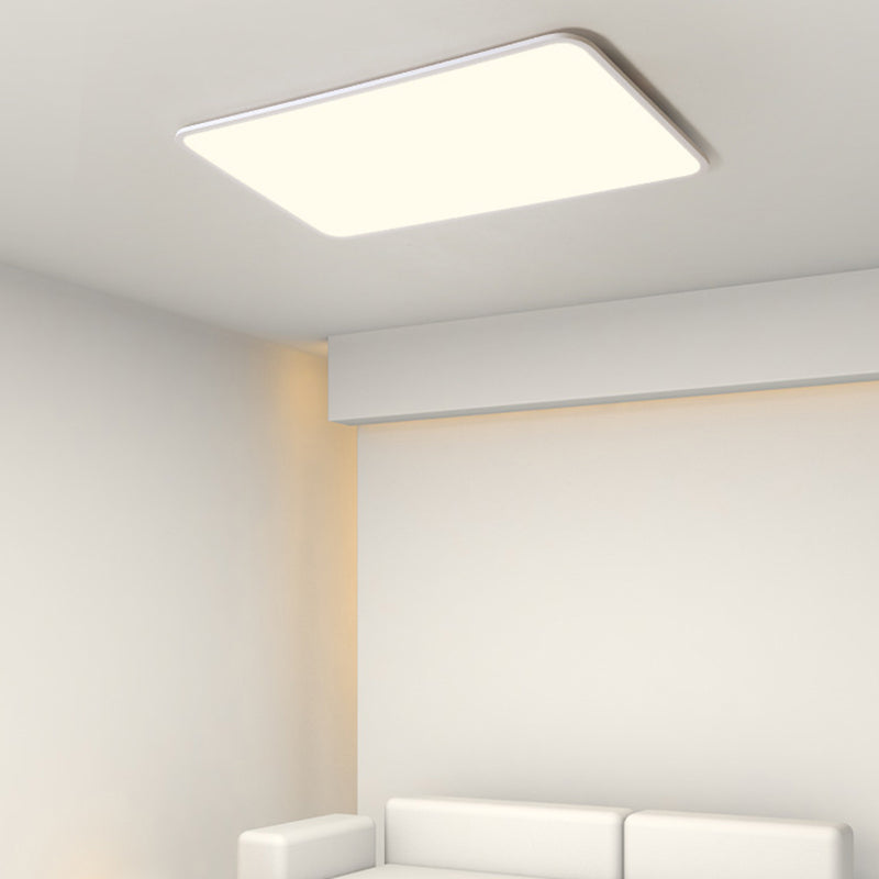 Single White Modern Flush Mount Lighting LED Ceiling Light for Living Room