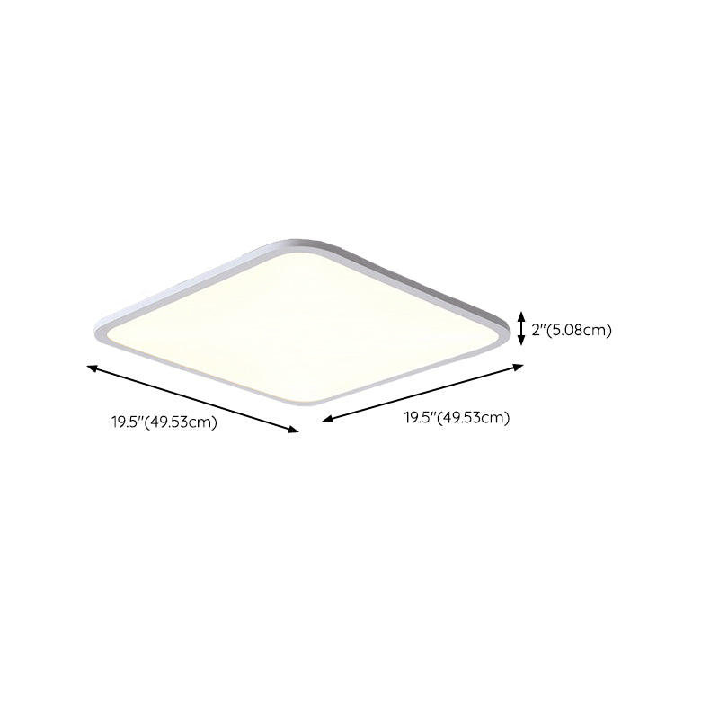 Single White Modern Flush Mount Lighting LED Ceiling Light for Living Room