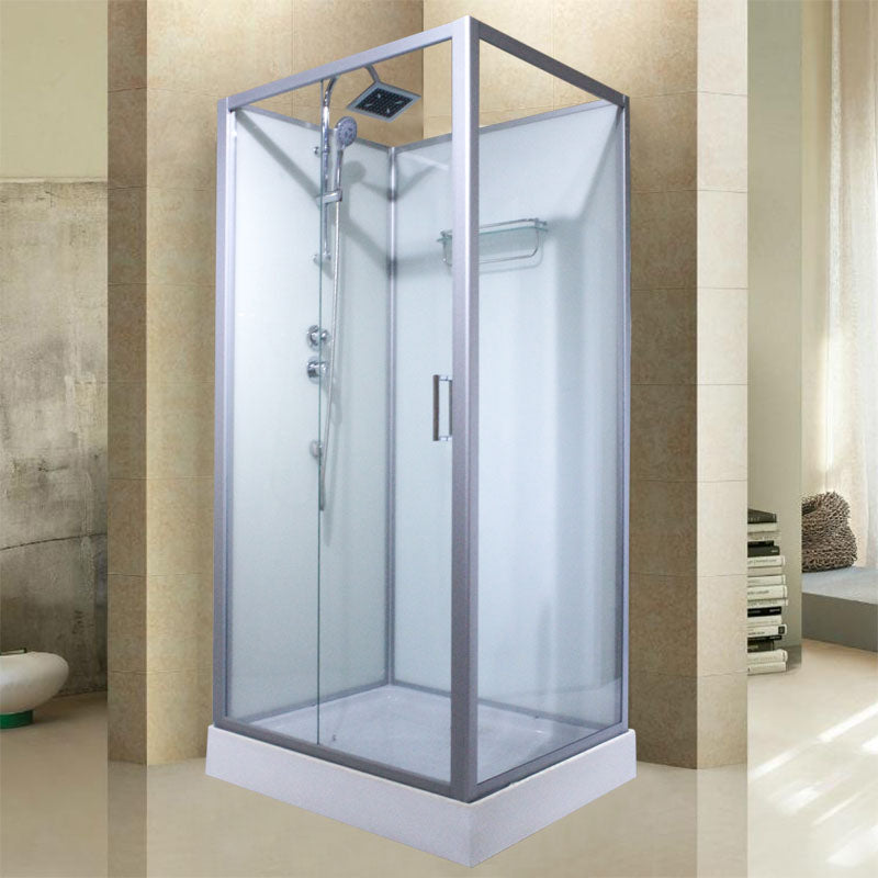 Modern Shower Kit with Base Foundation Sliding Door Shower Stall