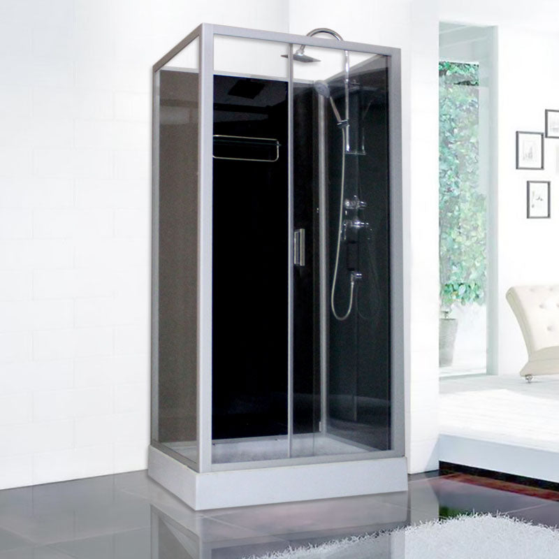 Modern Shower Kit with Base Foundation Sliding Door Shower Stall