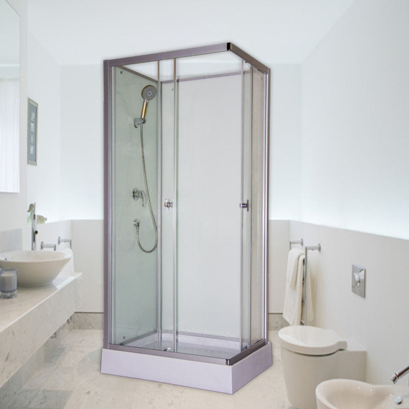 Modern Shower Kit with Base Foundation Sliding Door Shower Stall