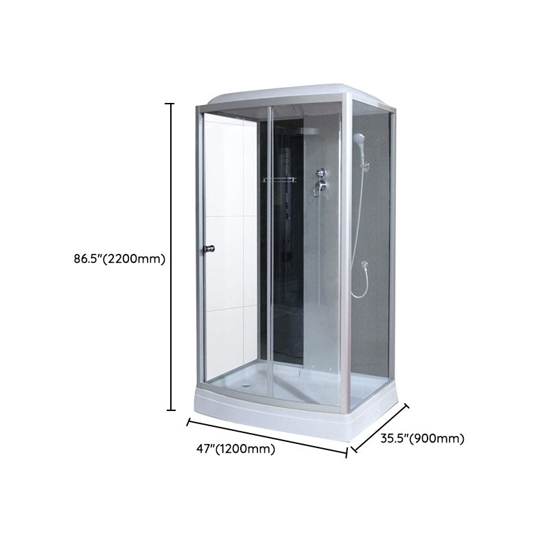 Modern Shower Kit with Base Foundation Sliding Door Shower Stall