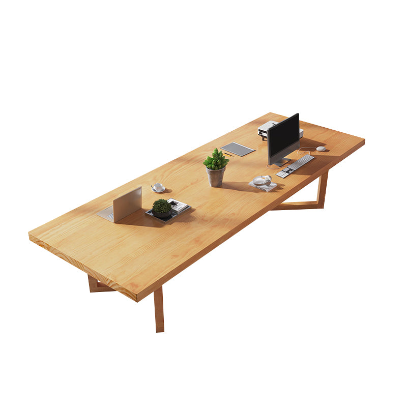 Solid Wood Task Desk Rectangular Shape Office Desk with 2-Legs