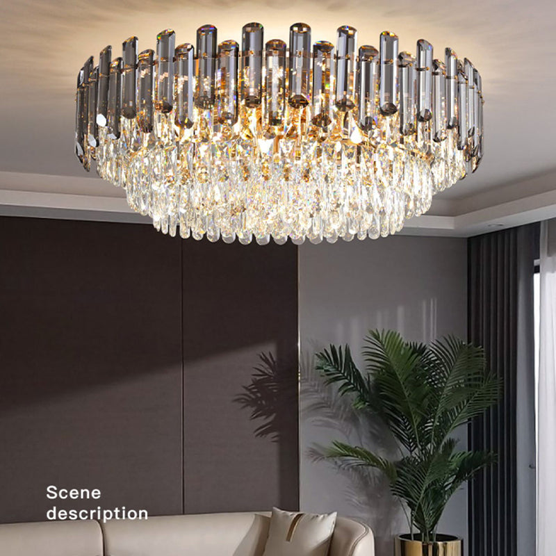 Modern Ceiling Lamp Household Crystal Flush Mount Light Fixture for Bedroom