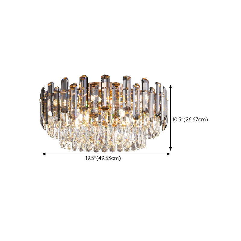 Modern Ceiling Lamp Household Crystal Flush Mount Light Fixture for Bedroom