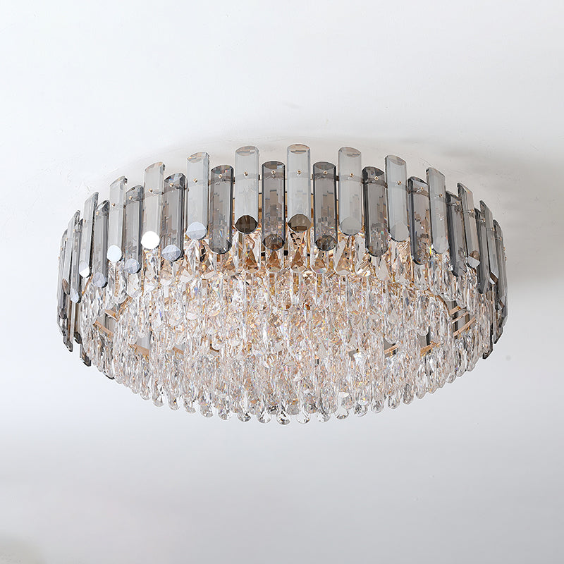 Modern Ceiling Lamp Household Flush Mount Light Fixture with Crystal Shade for Bedroom