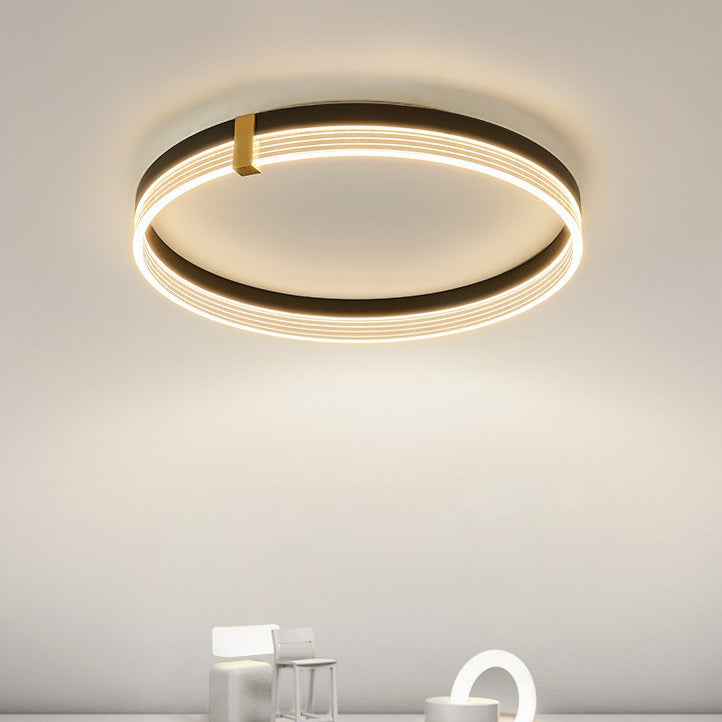 Contemporary Circular Ceiling Light Sconce Metal 1 Light Flush Mount