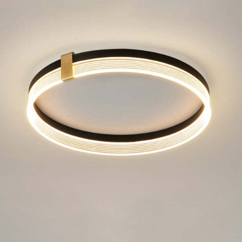 Contemporary Circular Ceiling Light Sconce Metal 1 Light Flush Mount