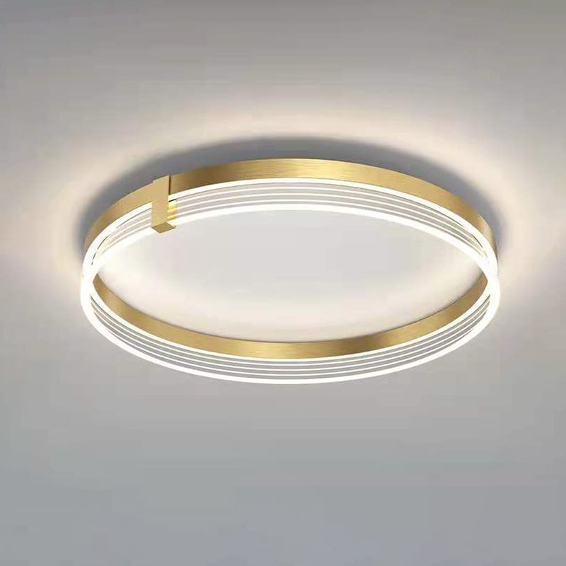 Contemporary Circular Ceiling Light Sconce Metal 1 Light Flush Mount