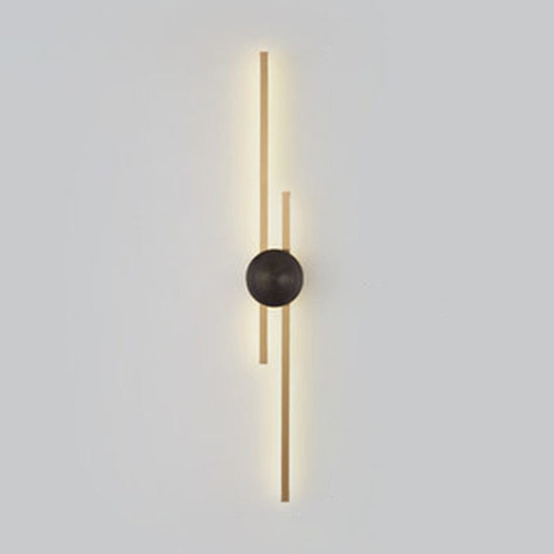 Linear Wall Mounted Fixture Solid Brass 2 / 3 - Light Wall Sconce in Black & Gold