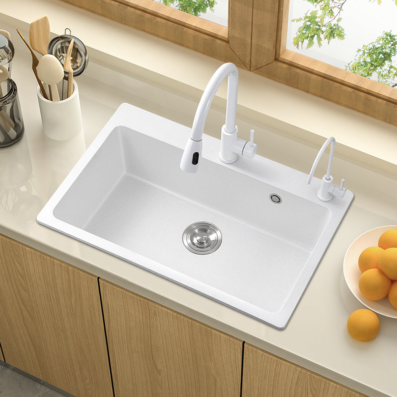 Single Bowl Kitchen Sink Modern Quartz Kitchen Sink with Drain Assembly