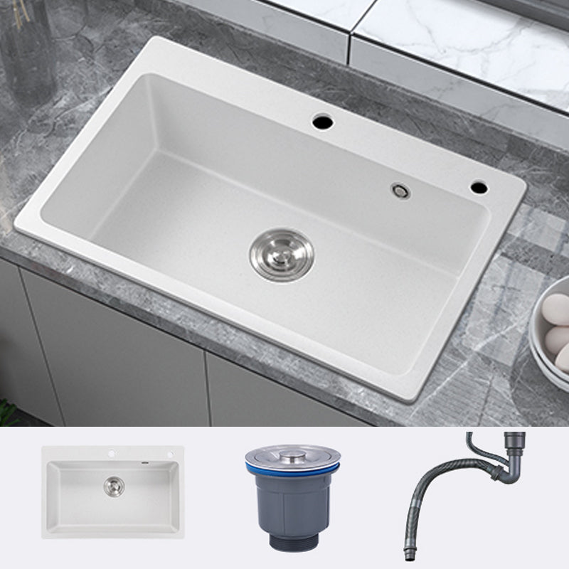 Single Bowl Kitchen Sink Modern Quartz Kitchen Sink with Drain Assembly