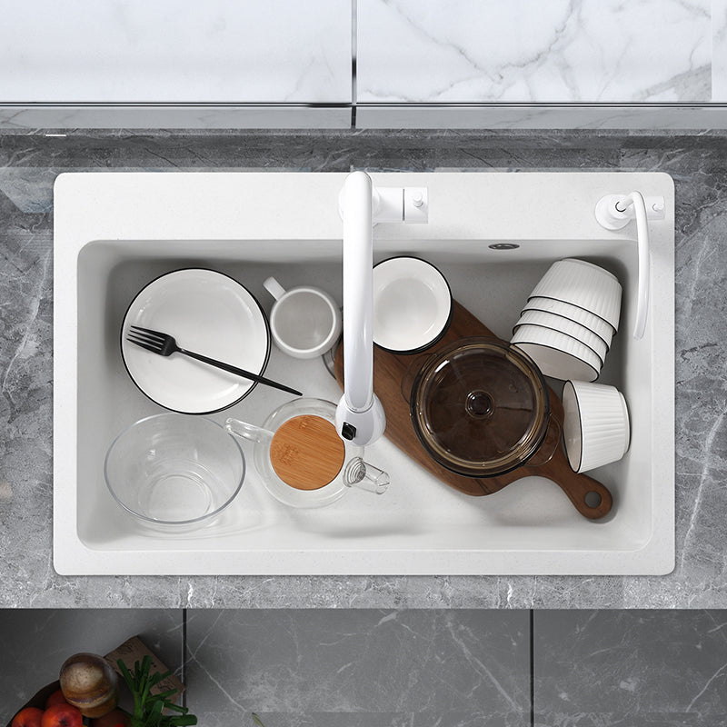 Single Bowl Kitchen Sink Modern Quartz Kitchen Sink with Drain Assembly