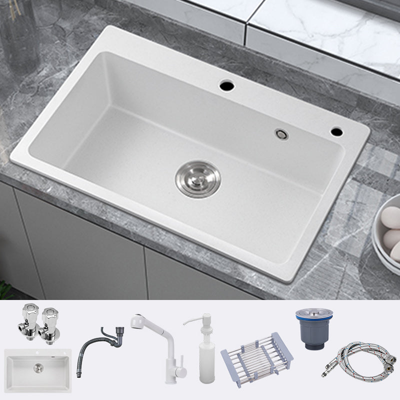 Single Bowl Kitchen Sink Modern Quartz Kitchen Sink with Drain Assembly