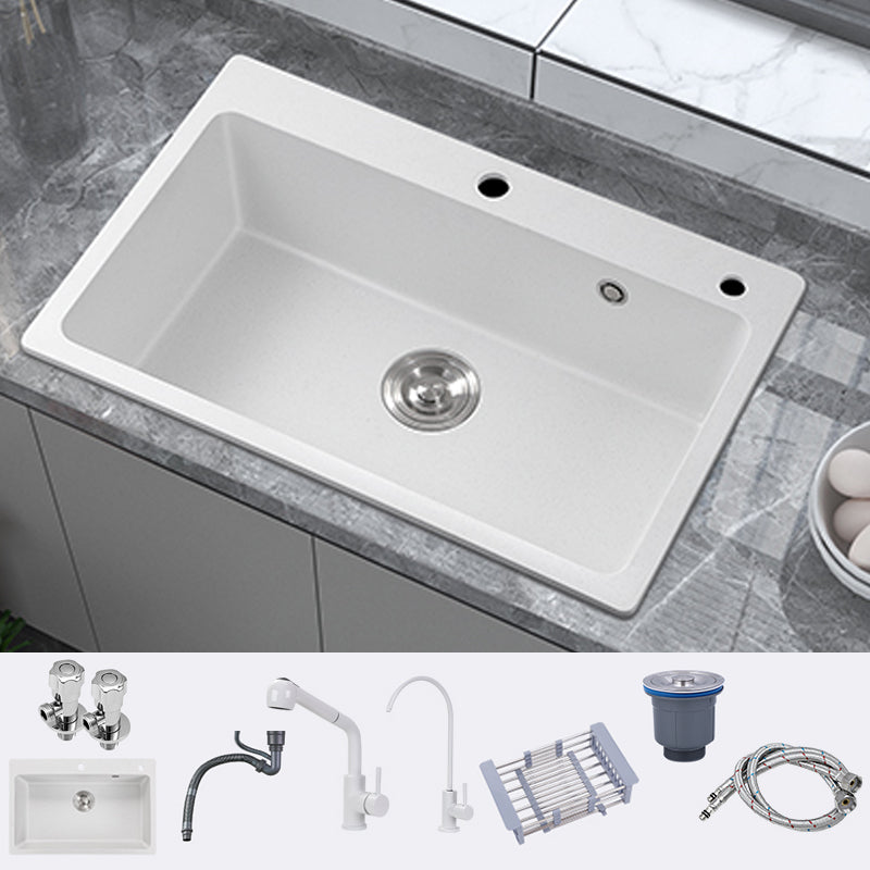 Single Bowl Kitchen Sink Modern Quartz Kitchen Sink with Drain Assembly