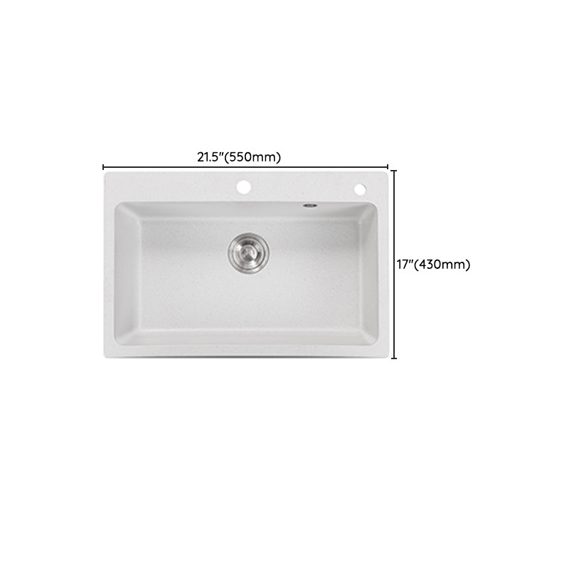 Single Bowl Kitchen Sink Modern Quartz Kitchen Sink with Drain Assembly