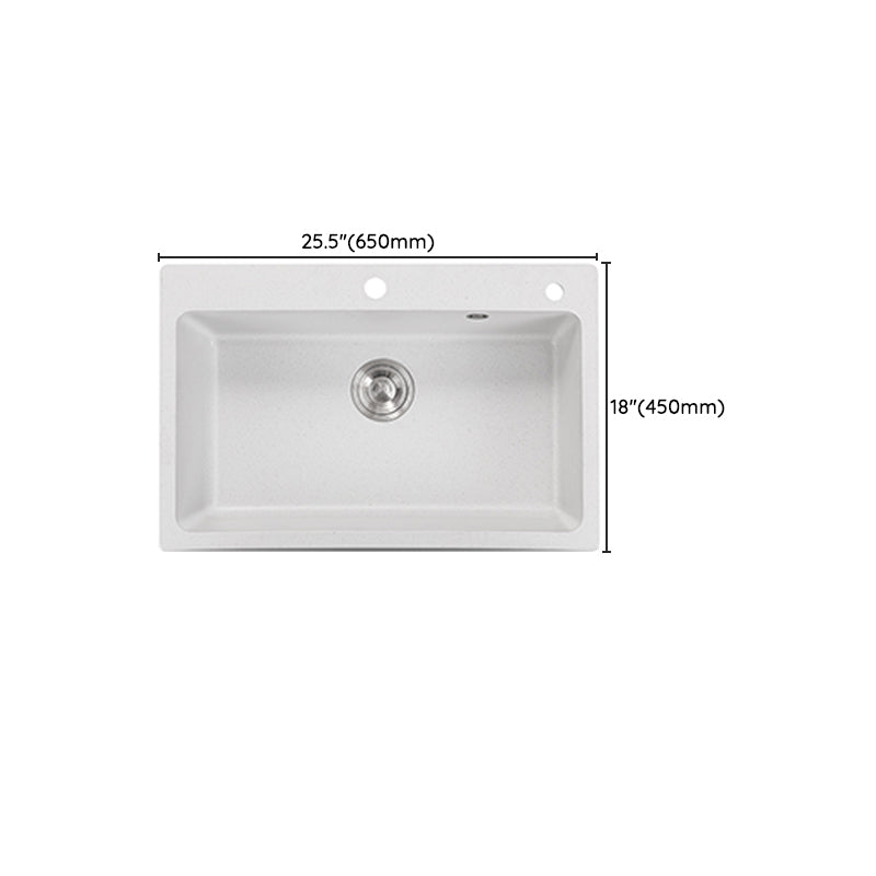 Single Bowl Kitchen Sink Modern Quartz Kitchen Sink with Drain Assembly