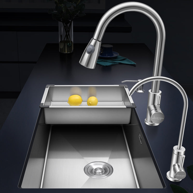 Single Bowl Kitchen Sink Stainless Steel Kitchen Sink with Drain Assembly