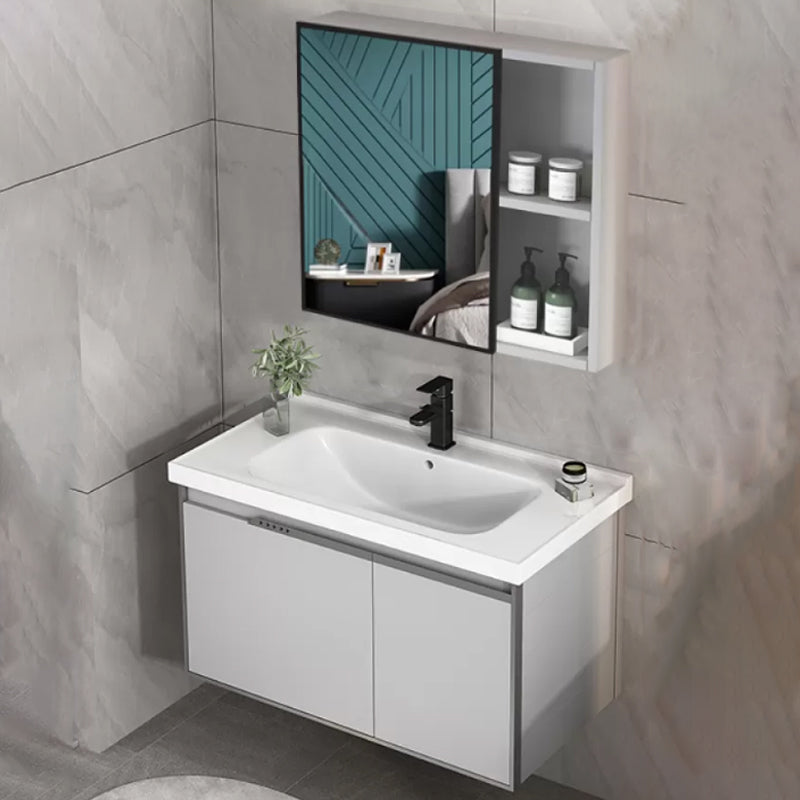 Modern Bathroom Sink Vanity Wall Mount Bathroom Vanity Set with Mirror