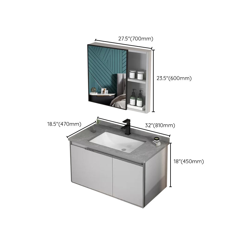 Modern Bathroom Sink Vanity Wall Mount Bathroom Vanity Set with Mirror