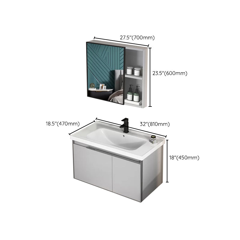 Modern Bathroom Sink Vanity Wall Mount Bathroom Vanity Set with Mirror