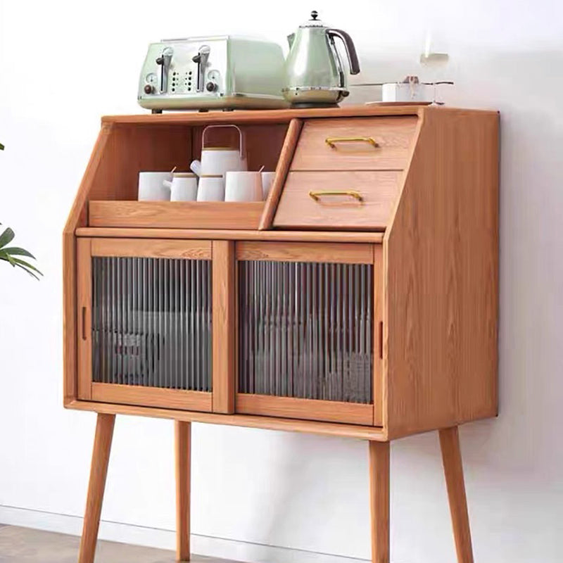 Wooden Sliding Doors Dining Hutch Modern Dining Hutch with Drawers