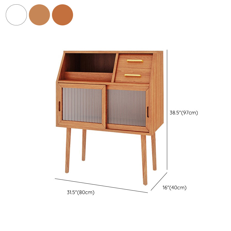 Wooden Sliding Doors Dining Hutch Modern Dining Hutch with Drawers