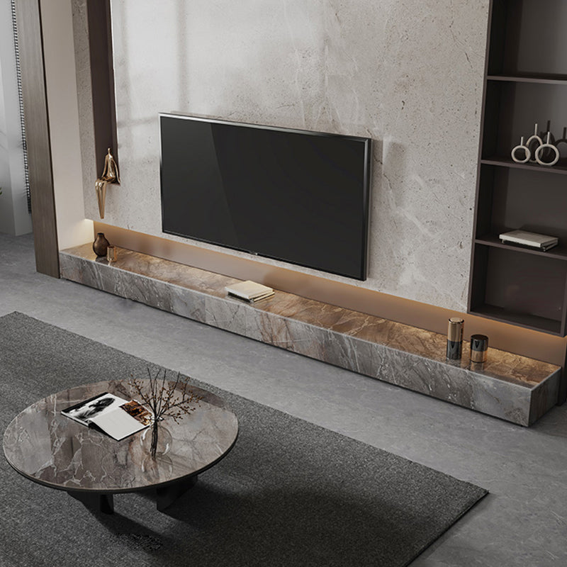 Brown Stone TV Stand Console Contemporary Media Console with Drawers