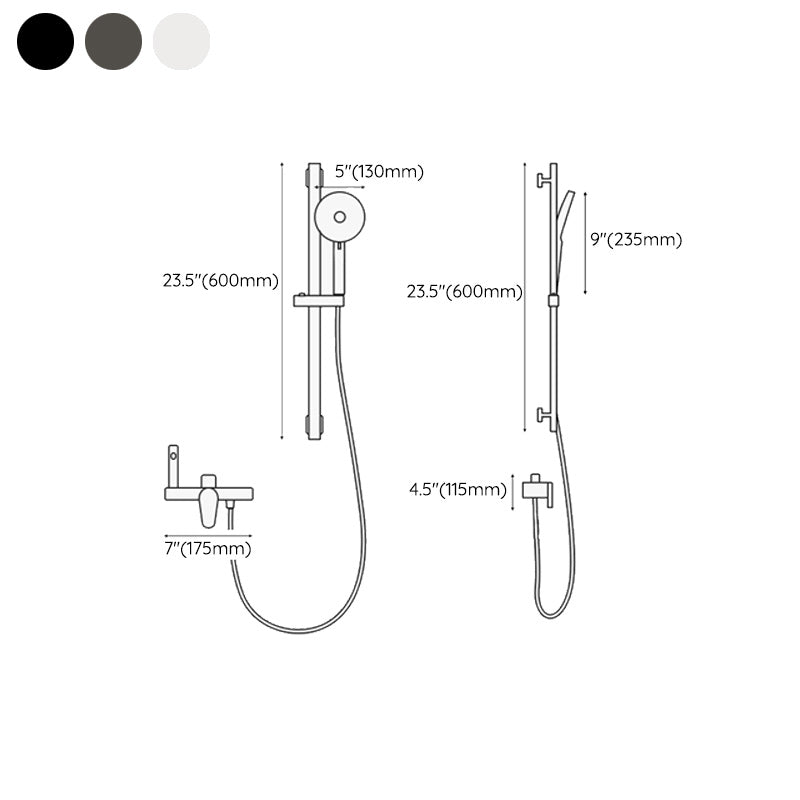 Modern Shower Set Brass Temperature Control Slide Bar Included Shower Trim