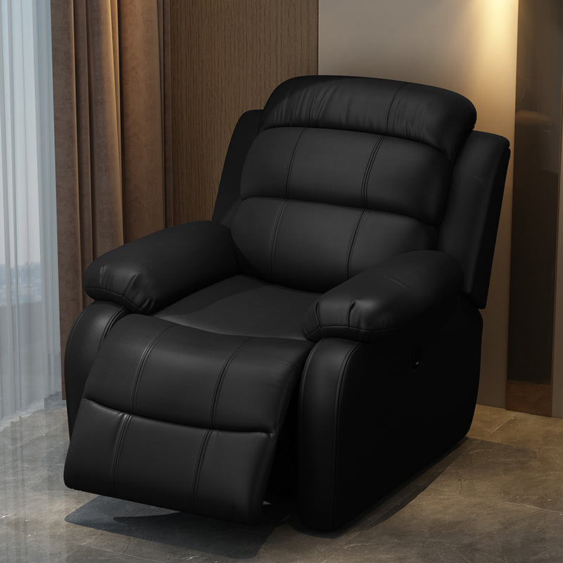 Solid Color Faux Leather Standard Recliner Metal Frame Recliner Chair