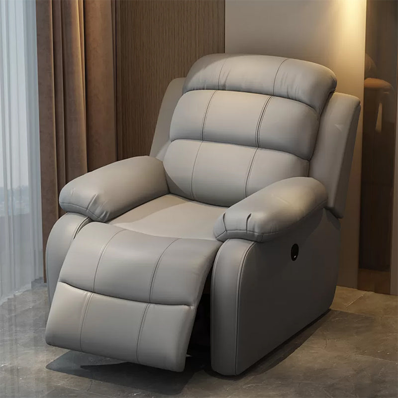 Solid Color Faux Leather Standard Recliner Metal Frame Recliner Chair