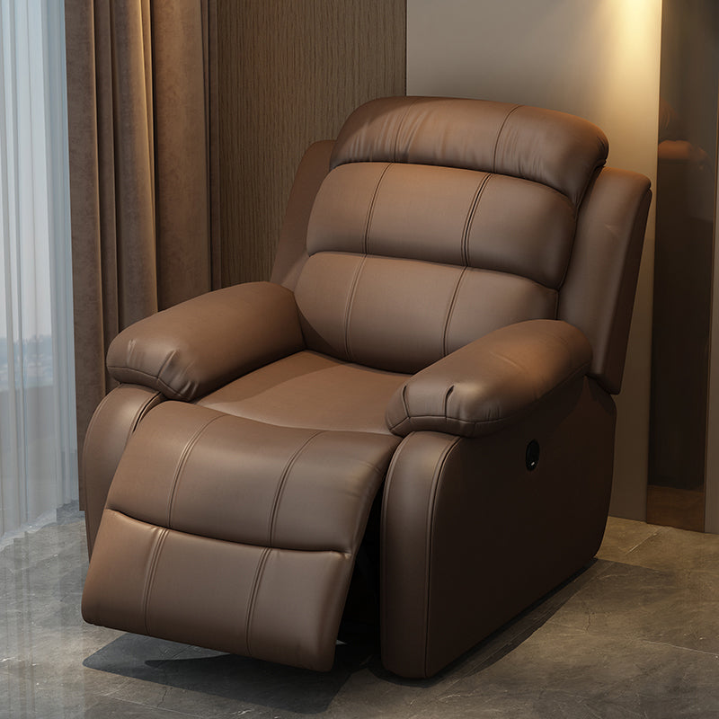 Solid Color Faux Leather Standard Recliner Metal Frame Recliner Chair