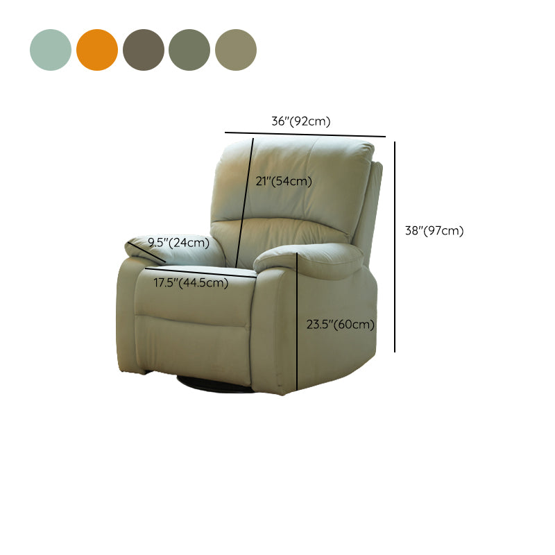 Solid Color Standard Recliner Leather Manial-Push Back Recliner Chair