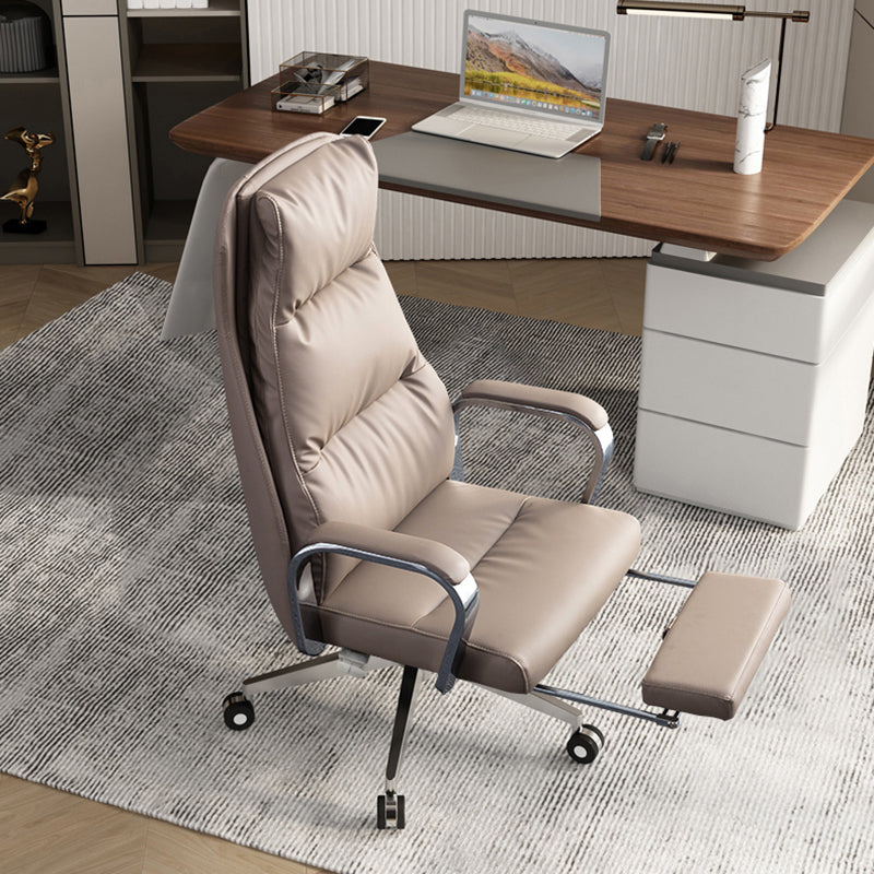 Modern Slide Office Chair Padded Arms Leather Adjustable Seat Height Desk Chair