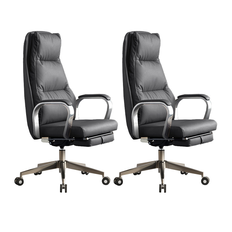 Modern Slide Office Chair Padded Arms Leather Adjustable Seat Height Desk Chair