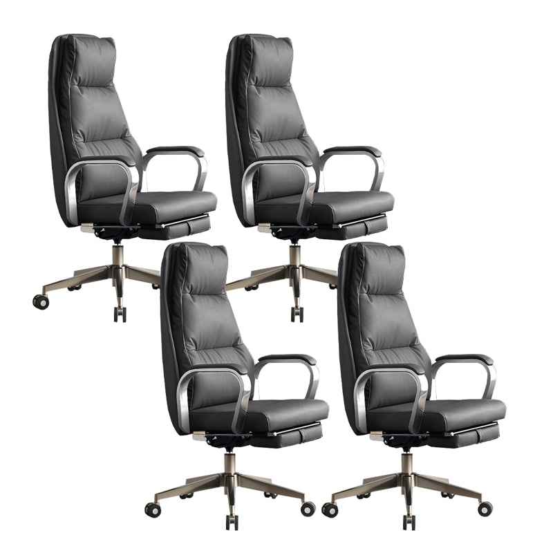 Modern Slide Office Chair Padded Arms Leather Adjustable Seat Height Desk Chair