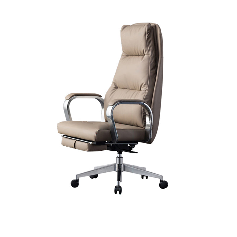 Modern Slide Office Chair Padded Arms Leather Adjustable Seat Height Desk Chair