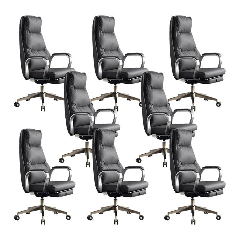 Modern Slide Office Chair Padded Arms Leather Adjustable Seat Height Desk Chair