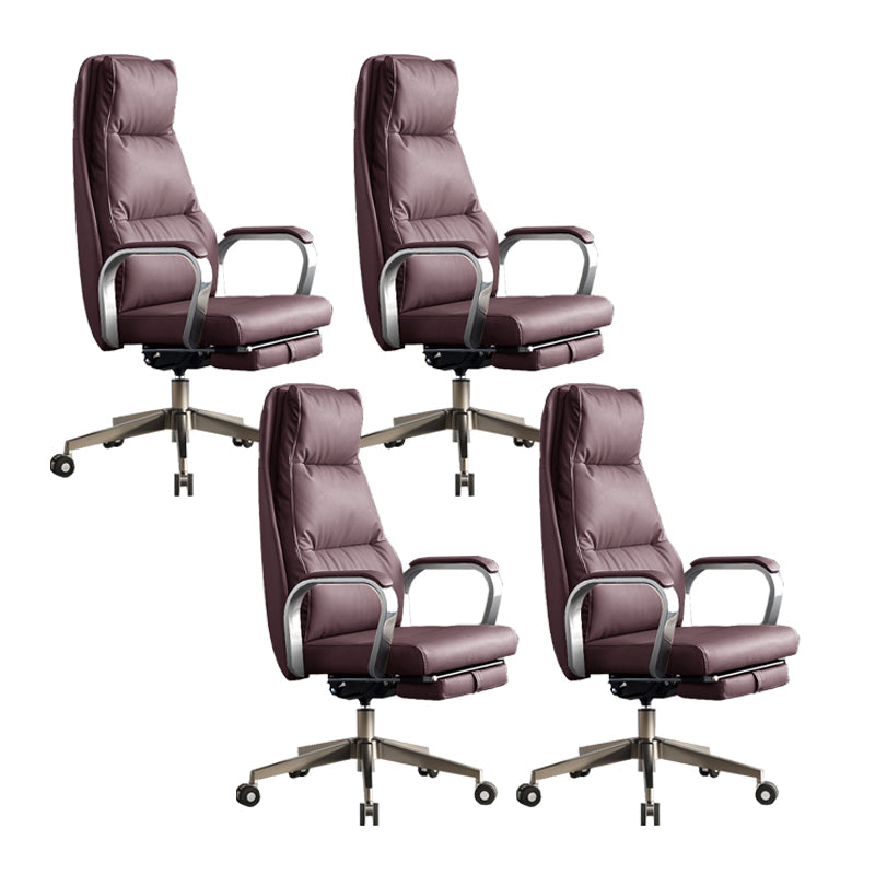 Modern Slide Office Chair Padded Arms Leather Adjustable Seat Height Desk Chair