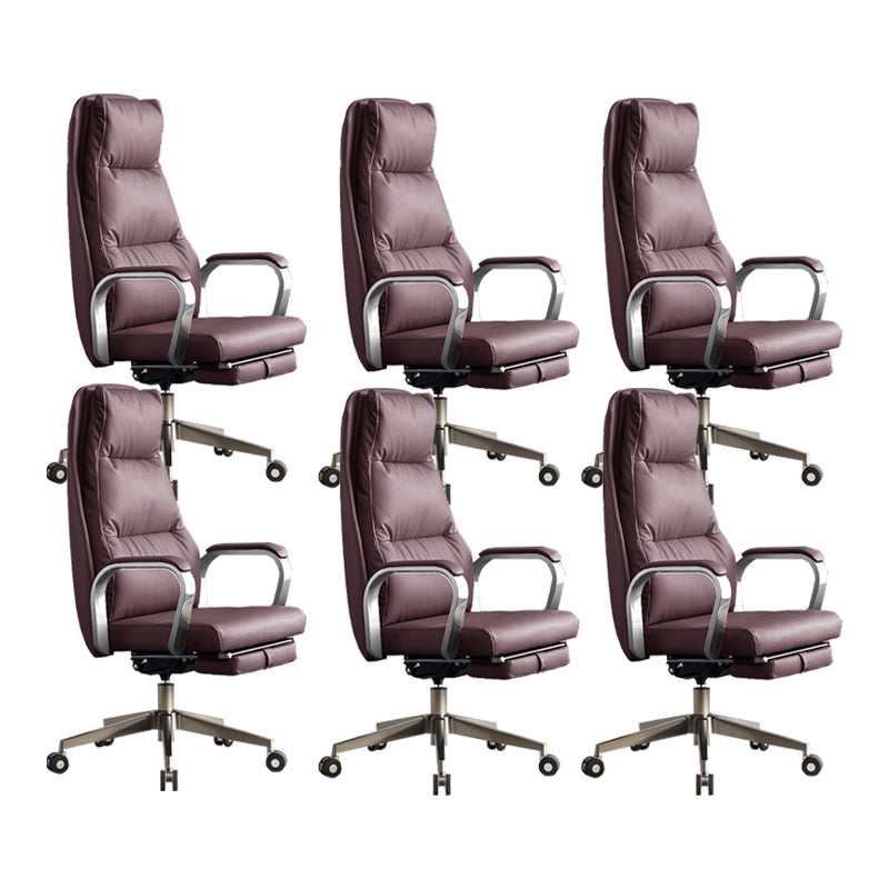 Modern Slide Office Chair Padded Arms Leather Adjustable Seat Height Desk Chair