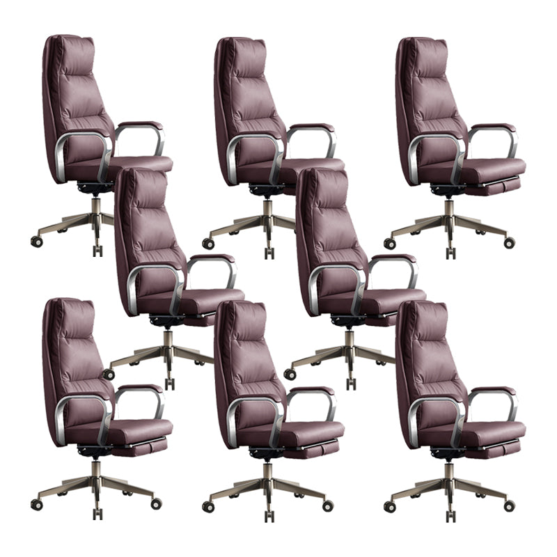 Modern Slide Office Chair Padded Arms Leather Adjustable Seat Height Desk Chair