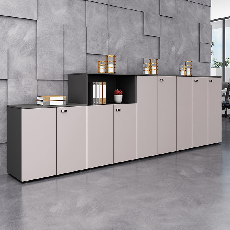 Contemporary Lateral Filing Cabinet Engineered Wood File Cabinet with Lock and Storage