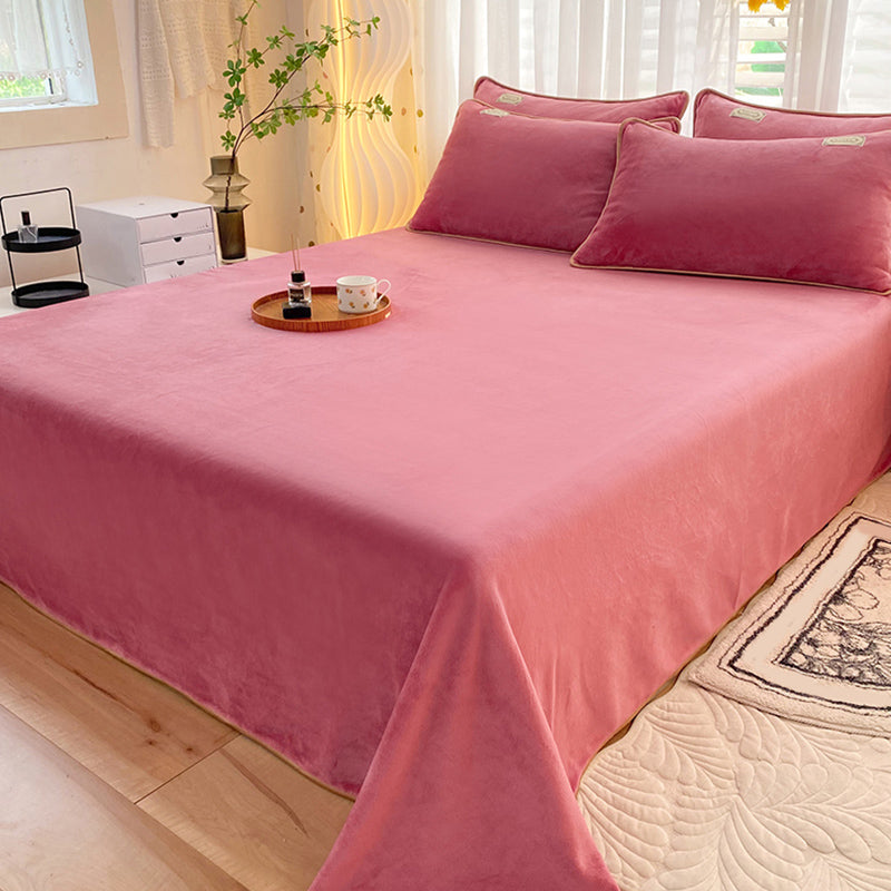 Modern Style Bed Sheet Solid Color Ultra-Soft Breathable Bed Sheet