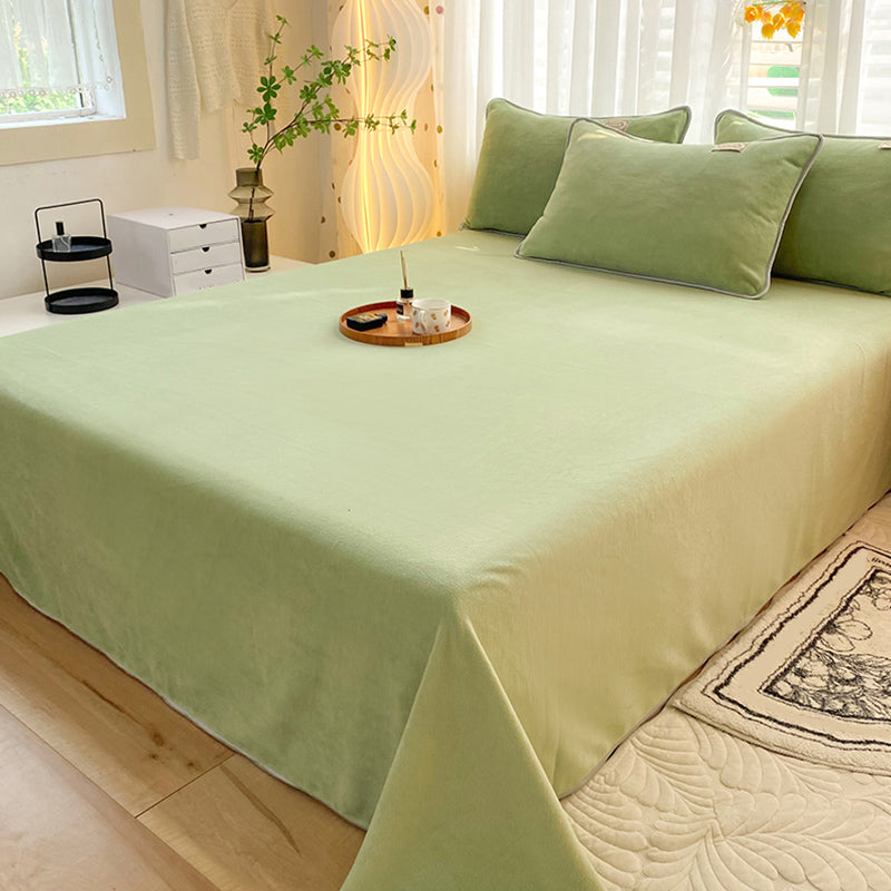 Modern Style Bed Sheet Solid Color Ultra-Soft Breathable Bed Sheet