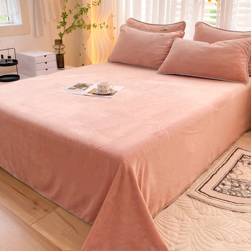 Modern Style Bed Sheet Solid Color Ultra-Soft Breathable Bed Sheet